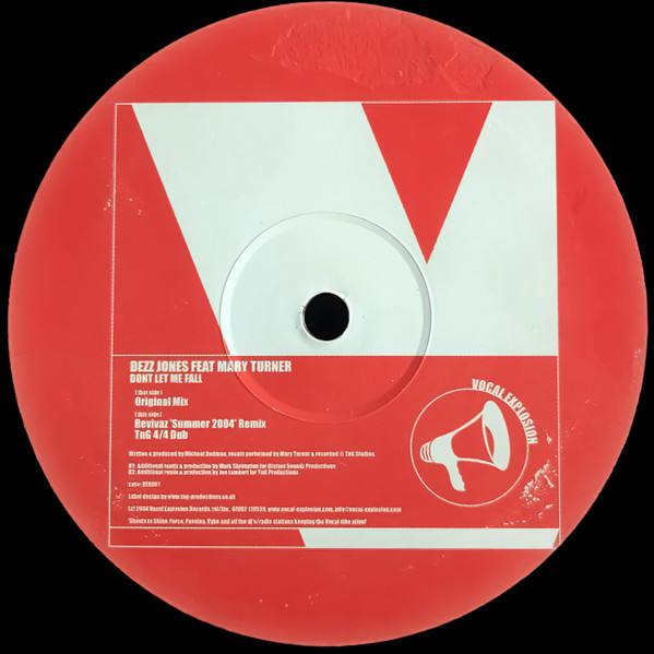 Dezz Jones Feat Mary Turner - Dont Let Me Fall (12") (Very Good Plus (VG+))