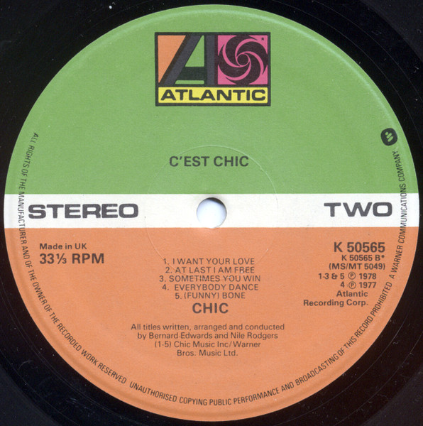 Chic - C'est Chic (LP, Album) (Good Plus (G+)) - Image 4
